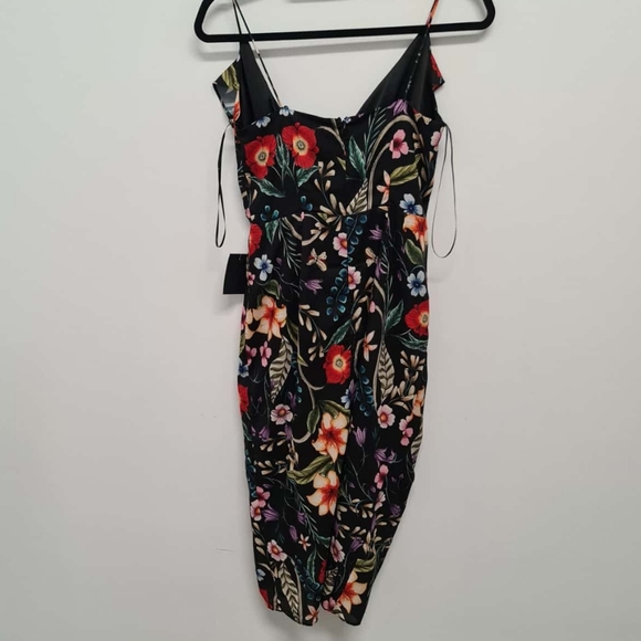 COOPER ST Gardenia Vintage Drape Black Floral Midi Dress NWT - Picture 10 of 11